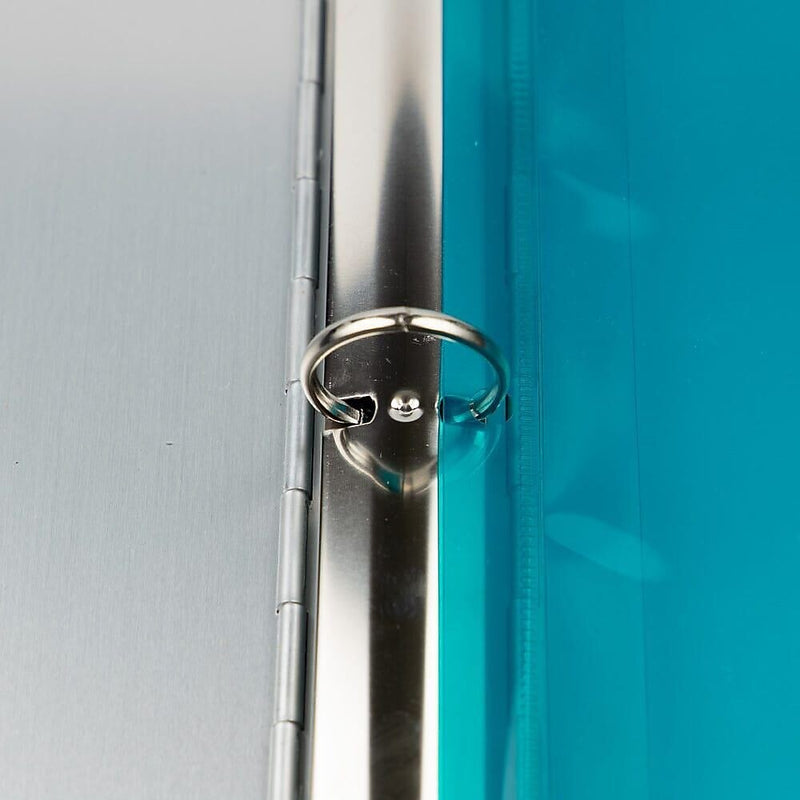 JAM Paper Plastic Binder Pocket, 3-Hole Punched, Teal Blue, 12/Pack (218VB1TE)
