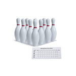 Champion Sports Plastic Bowling Pin Set, Red/White, 10/Set (CHSBP10)