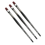 da Vinci TOP-ACRYL Oil and Acrylic Synthetic Bright Red-Brown Flat Brush, 3 Brushes/Pack (DVXVA7185K1-3)