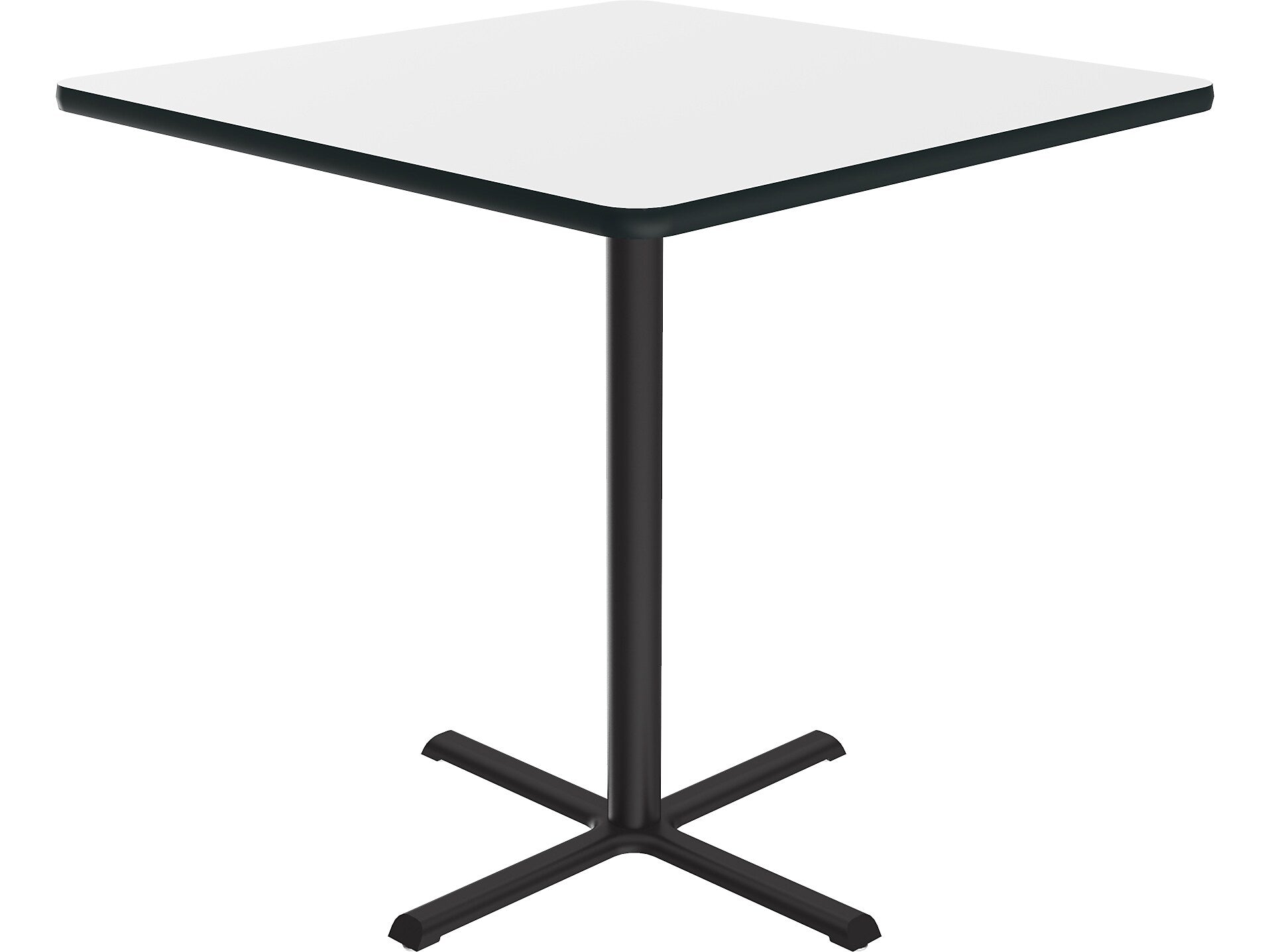 Correll Square-Shaped Dry-Erase Markerboard Cafe Table, 36" x 36", Frosty White/Black (BXB36DES-80)