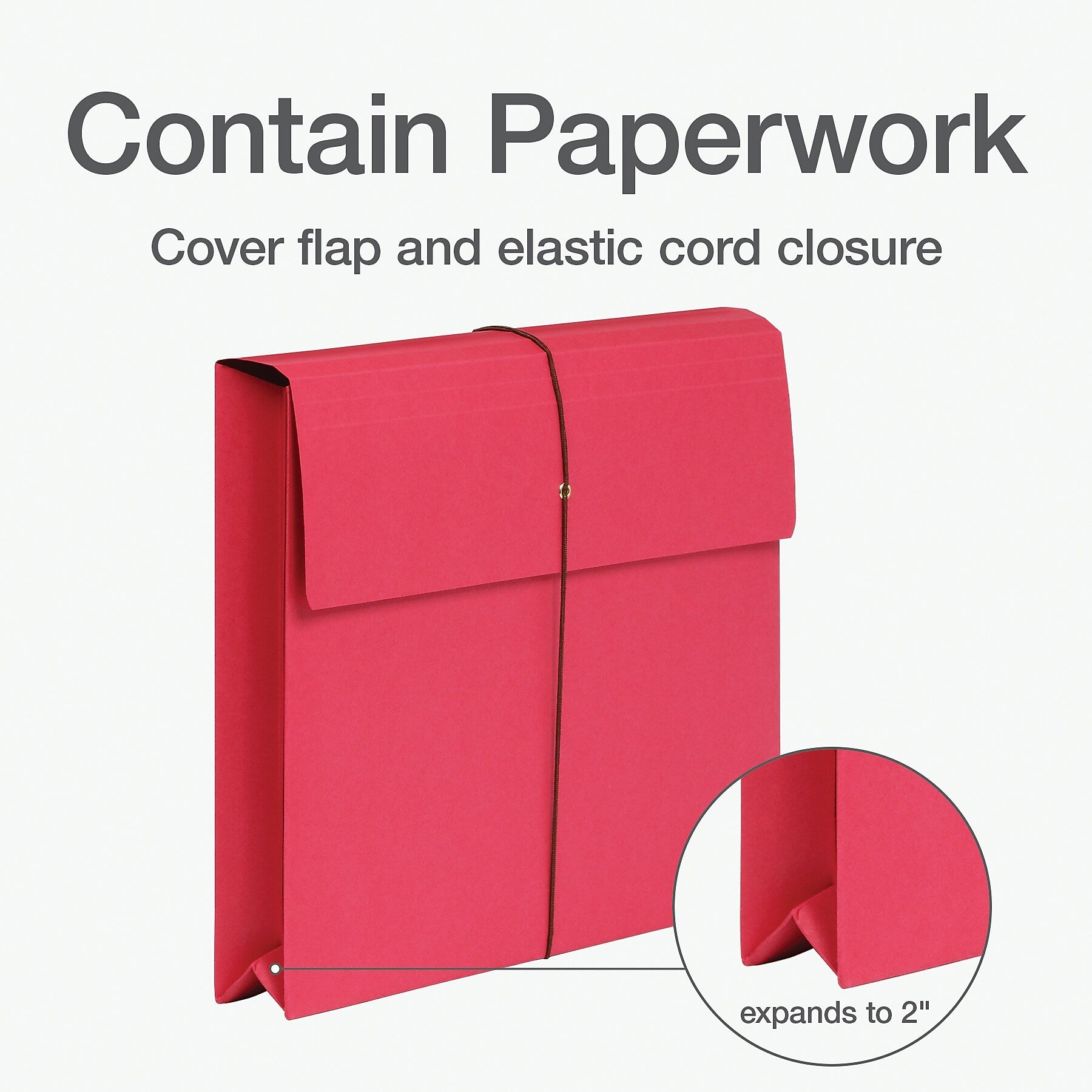 Pendaflex Expanding Wallet with Elastic Closure, Letter, Red, 10/Box (1006974)