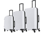 DUKAP Adly 3-Piece Hardside Spinner Luggage Set, TSA Checkpoint Friendly, White (DKADLSML-WHI)