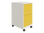 Space Solutions SOHO Smart File 2-Drawer Mobile Vertical File Cabinet, Letter Size, Lockable, Pearl White/Goldfinch (25337)