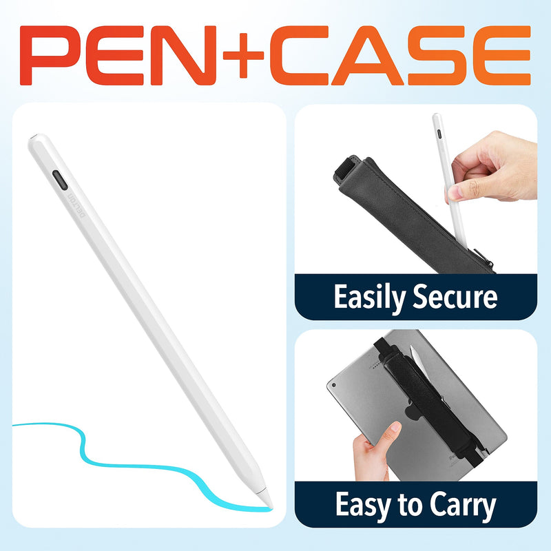 Delton AP7 Stylus Pen for iPad, Wireless Magnetic Charging, White (DAP7)