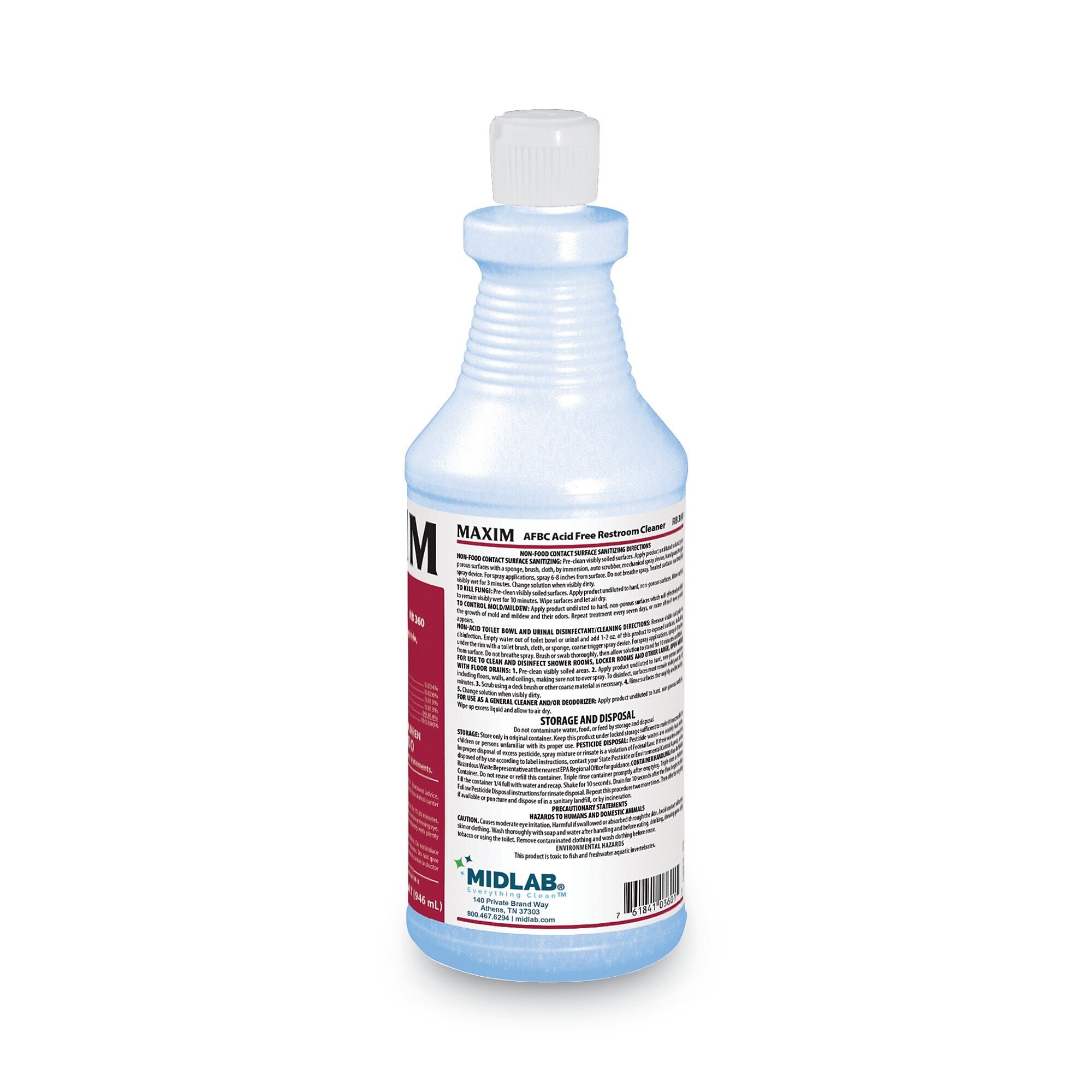 Maxim AFBC Acid-Free Restroom Cleaner, Safe-to-Ship, Fresh Scent, 32 oz Bottle, 6/Carton (MLB03600086)