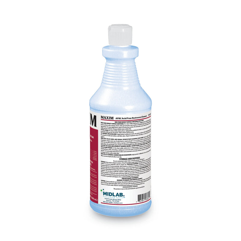 Maxim AFBC Acid-Free Restroom Cleaner, Safe-to-Ship, Fresh Scent, 32 oz Bottle, 6/Carton (MLB03600086)