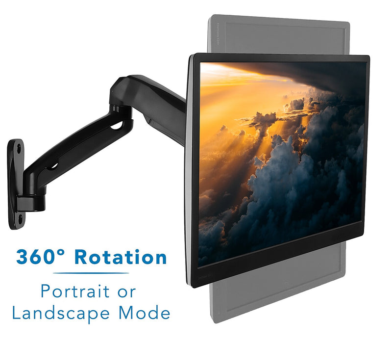 Mount-It! Adjustable Monitor Wall Mount Arm, Up to 32" Monitor, Black (MI-765)