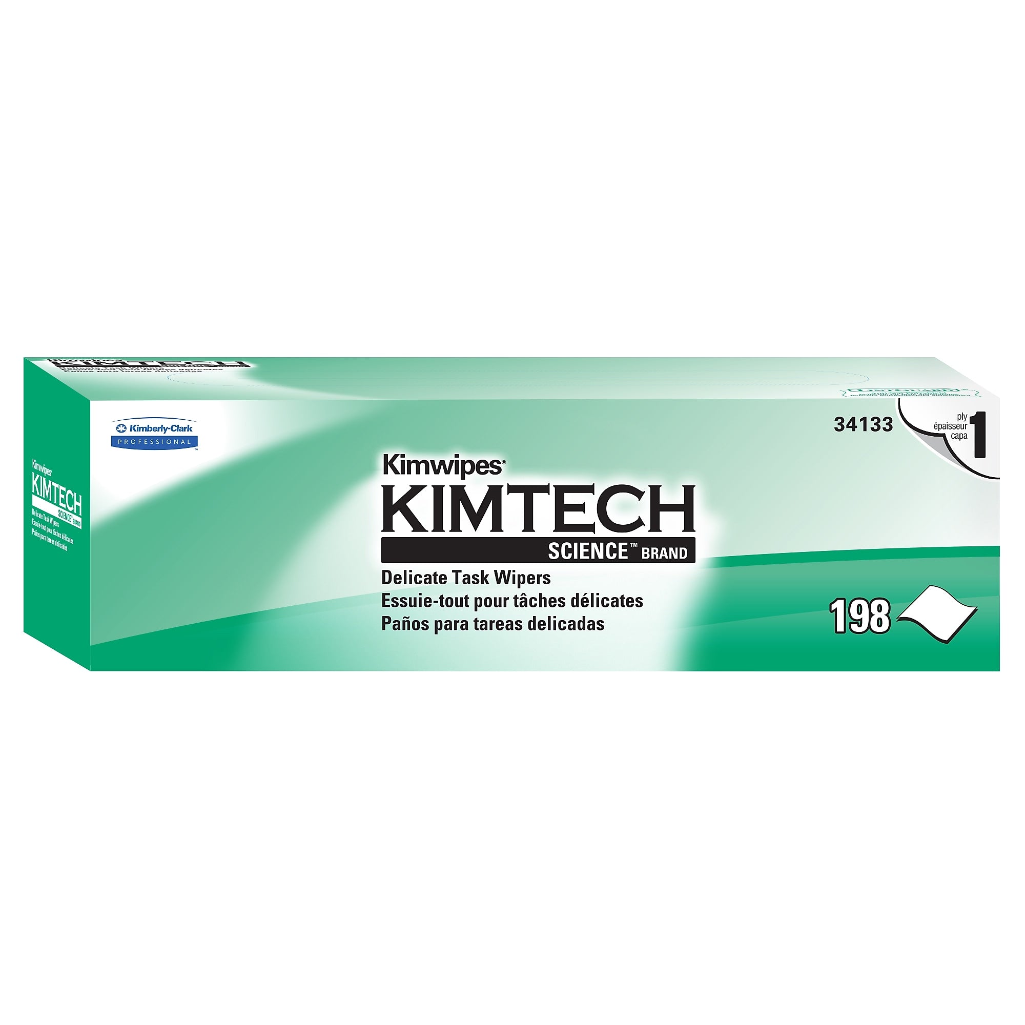Kimtech SCIENCE KIMWIPES Delicate Task Nylon Cleaning Wipers, 11.8", White, 198 Wipers/Box, 15/Carton (34133)