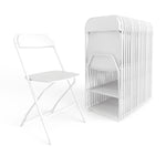 Flash Furniture HERCULES™ Plastic Armless Folding Chair, Premium White, 20/Pack