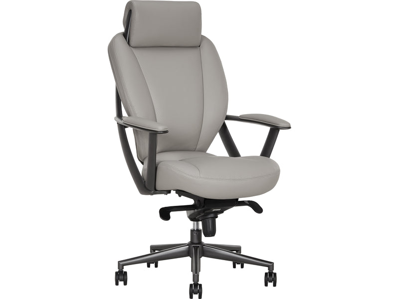 La-Z-Boy Vannes Ergonomic Polyurethane Swivel Executive Chair, Gray (60101-GRY)
