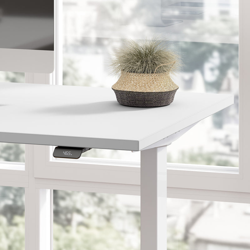 Bush Business Furniture Move 60 Series 60"W L Shaped Adjustable Standing Desk, White (M6SL6078WHSK)