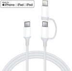 4XEM Lightning USB-C Charging Adapter for Apple, 3ft, White (4X25W2N1KIT3)