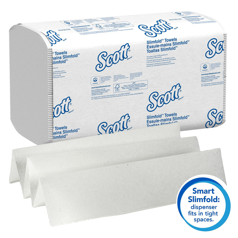 Scott Control Plus+ Slimfold Recycled Multifold Paper Towels, 1-ply, 90 Sheets/Pack, 24 Packs/Carton (04442)