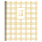 2026 TF Publishing Gingham Wheat 6.5" x 8" Monthly, Paperboard Cover, Yellow (26-4206)