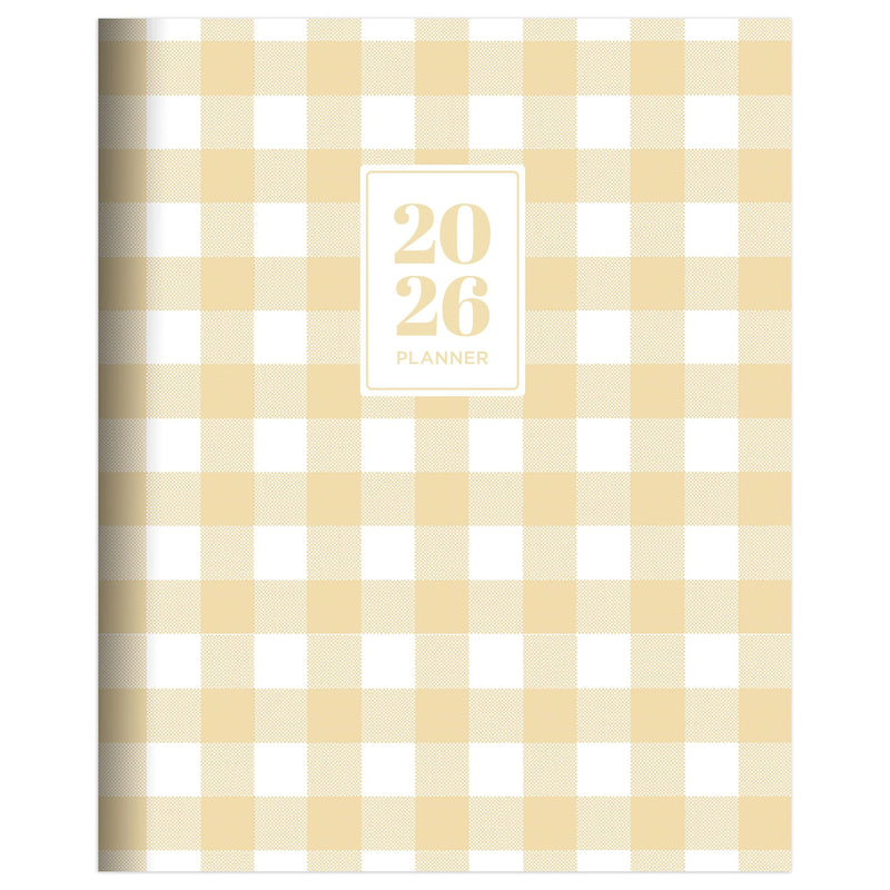 2026 TF Publishing Gingham Wheat 6.5" x 8" Monthly, Paperboard Cover, Yellow (26-4206)