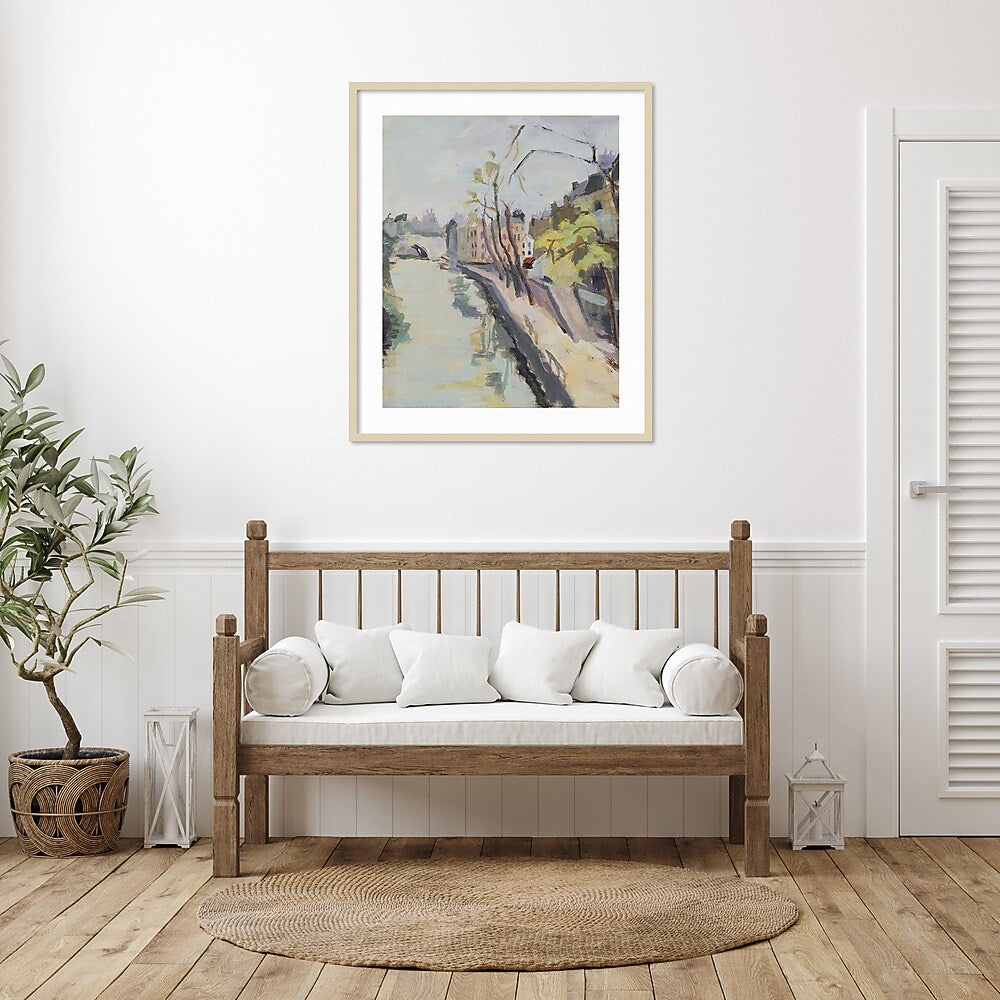 Amanti Art Grand Quay Paris by Anne Durham Wood Framed Wall Art Print, 35" x 41" (A42677451182)