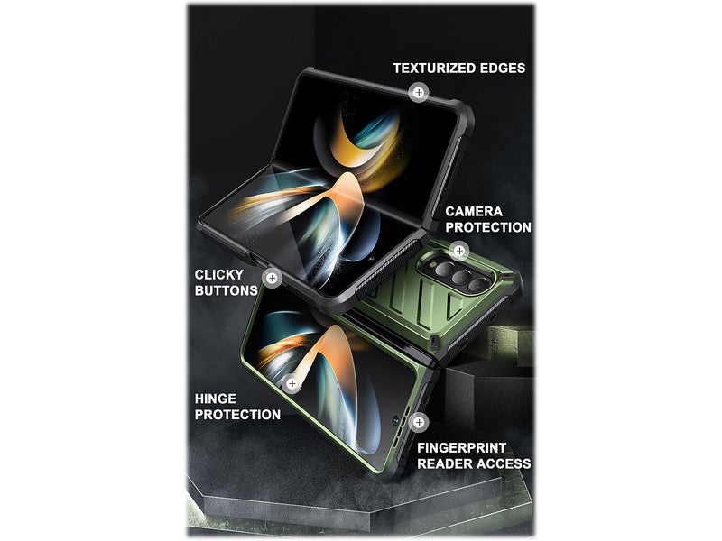 SUPCASE Unicorn Beetle Dark Green Kickstand Case for Samsung Galaxy Z Fold4 (SUP-Galaxy2022-ZFold4-5G-Unicorn-SP-Guld)