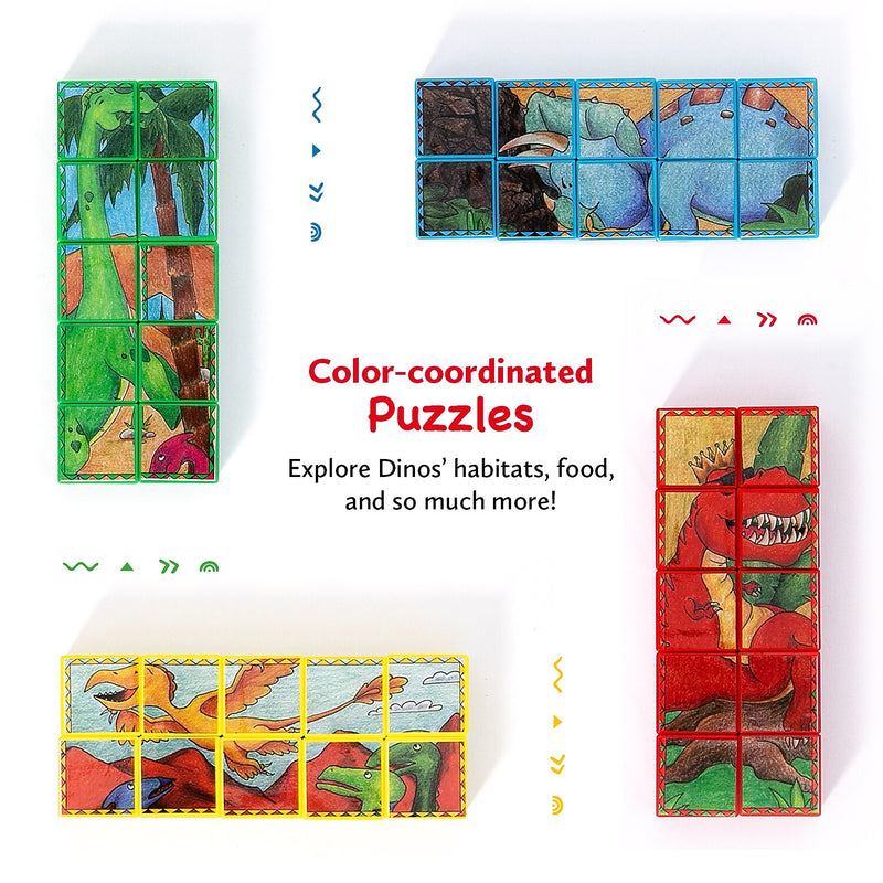 JITTERYGIT Dinosaur Magnetic Blocks Puzzle Toy, 40 Pieces/Pack (DINOBLOX)