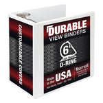 Samsill Titan Heavy Duty  6" View Binder, D-Ring, Made in USA, White (16427)