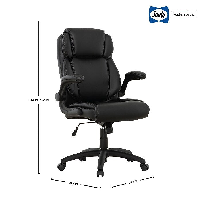 Sealy Posturepedic Hudson Ergonomic Swivel Office Chair, Black (64627)
