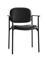 HON Scatter SofThread Leather Guest Chair, Black (BSXVL616SB11)