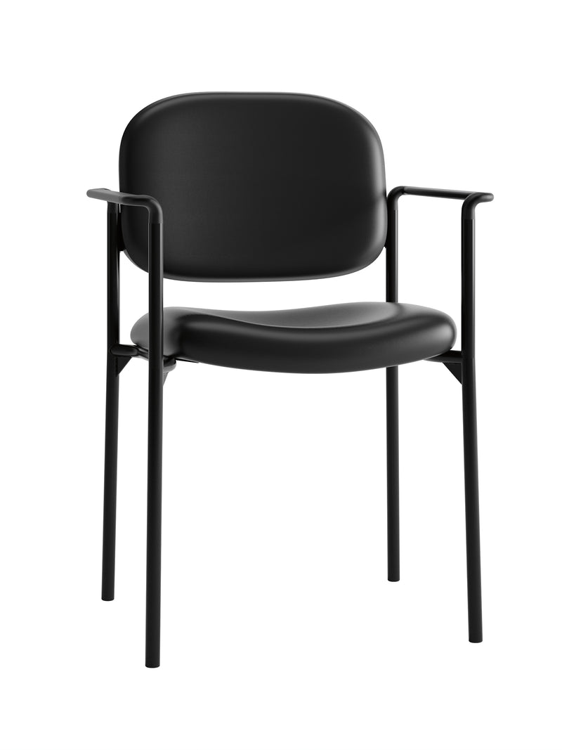 HON Scatter SofThread Leather Guest Chair, Black (BSXVL616SB11)