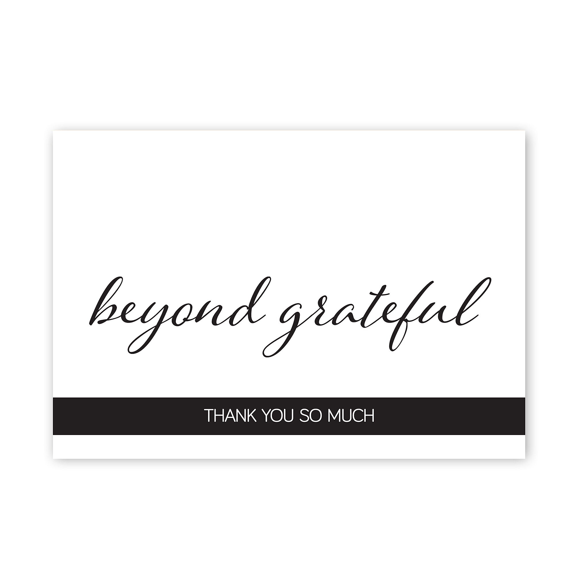 Great Papers Simply Beyond Grateful General Use Thank You Notecard Kits, Black/White, 50/Pack (2025031)