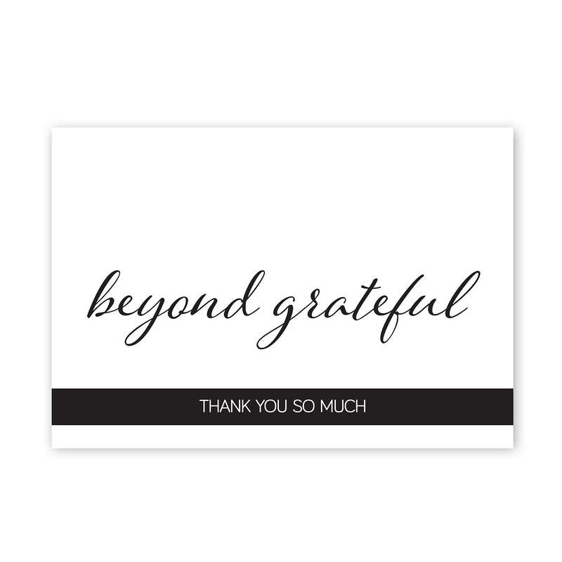 Great Papers Simply Beyond Grateful General Use Thank You Notecard Kits, Black/White, 50/Pack (2025031)