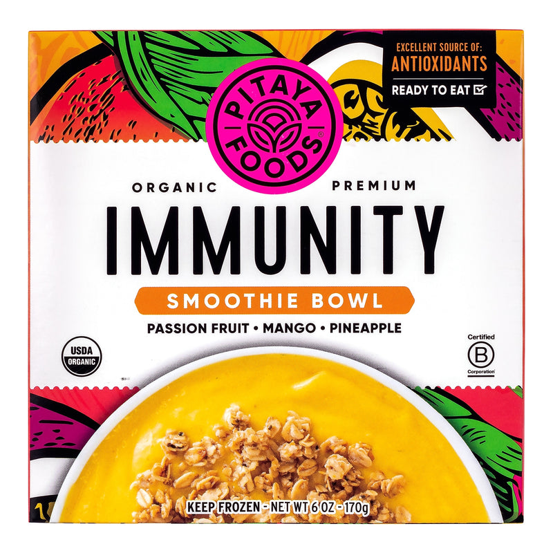 Pitaya Foods Organic Smoothie Bowl, Immunity, 6 oz, 6/Pack (220-02483)