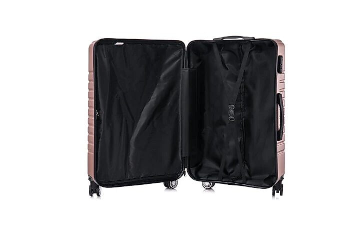 TUCCI 3-Piece Hardside Spinner Carry-On Luggage Set, TSA Checkpoint Friendly, Rose Gold (S0567-03PC-RGD)