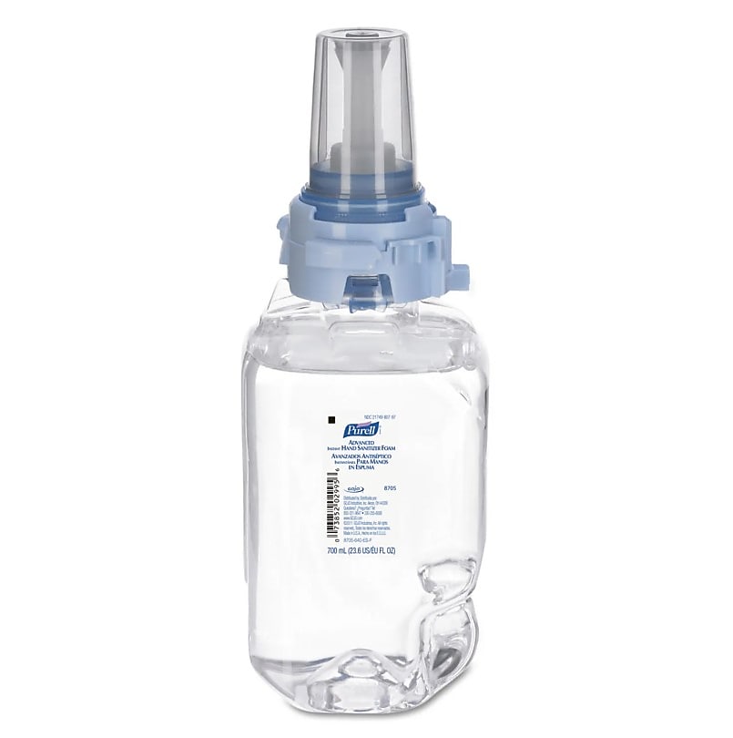 PURELL 70% Alcohol Foaming Hand Sanitizer Refill for ADX-7 Dispenser, 700 mL., 4/Pack (8705-04)