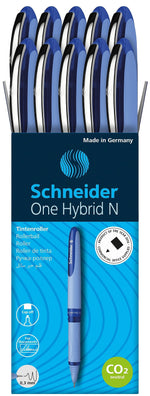 Schneider One Hybrid N Rollerball Pen, Extra Fine Point, Blue Ink, 10/Box (183403)