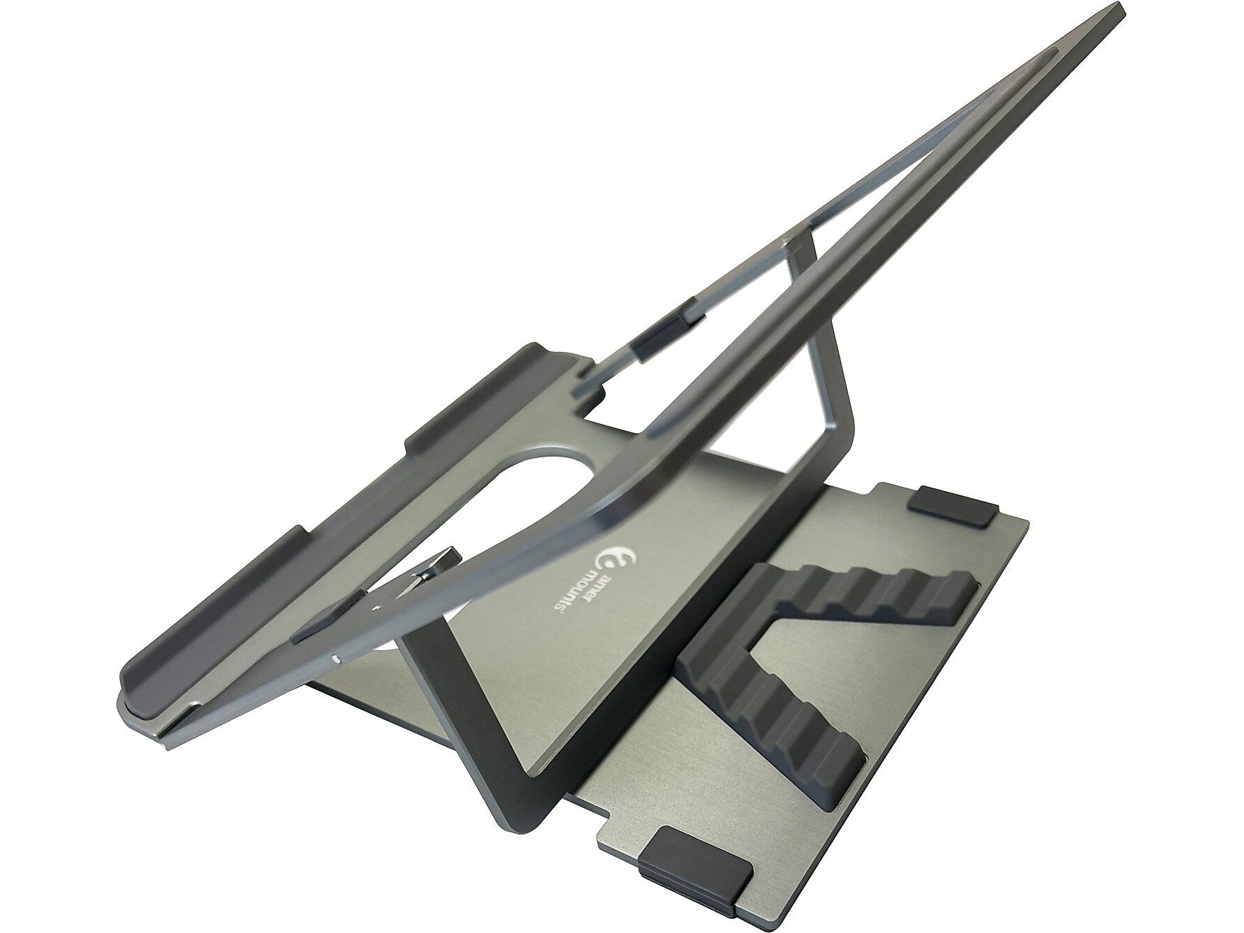 Amer 10" x 6" Aluminum Folding Laptop Stand for 15.6" Laptops, Silver (AMRNS01DG)
