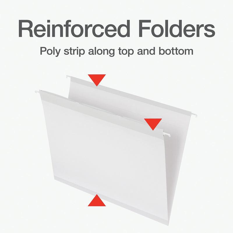 Pendaflex Standard Reinforced Hanging File Folder, 6-Tab, Letter, White, 20/Box (1006985)