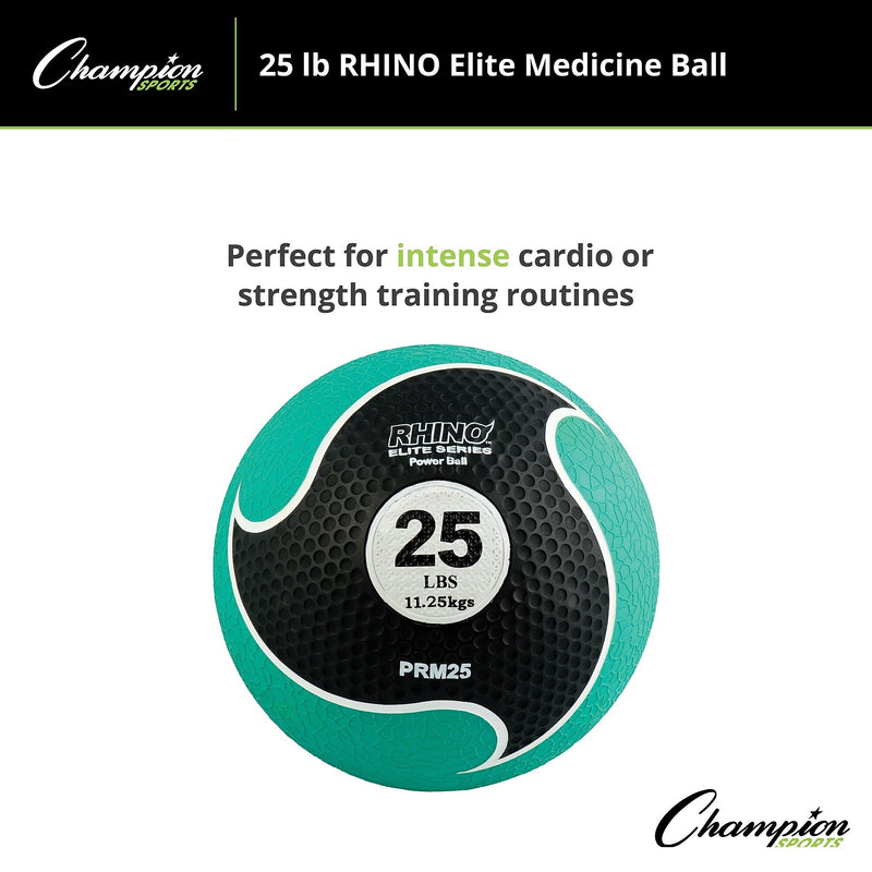 Champion Sports 25 lbs. Rhino Elite Medicine Ball, Green (CHMP703)