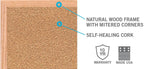 Ghent Natural Cork Bulletin Board, Oak Wood Frame, 4'H x 7'W (WK47)