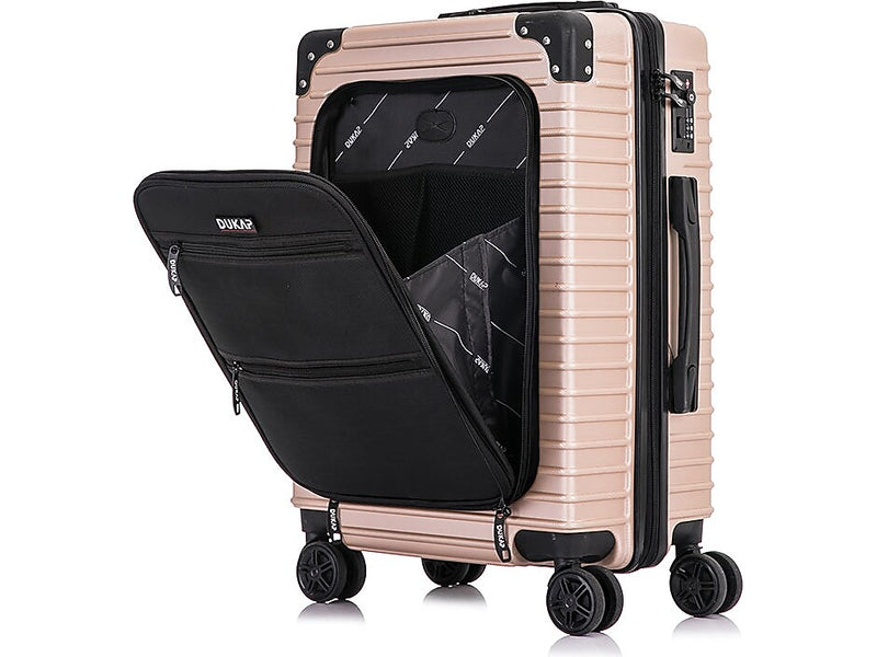 DUKAP Tour 20" Hardside Carry-On Suitcase, 4-Wheeled Spinner, TSA Checkpoint Friendly, Champagne (DKTOU00S-CHA)