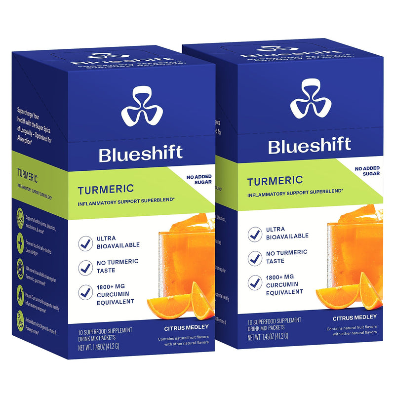 Blueshift Turmeric Citrus Medley Powder Drink Mix, 10/Packets/Box, 2/Box (600-04166)