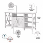 Bush Furniture Key West Console TV Stand, Screens up to 65", Pure White Oak (KWV160WT-03)