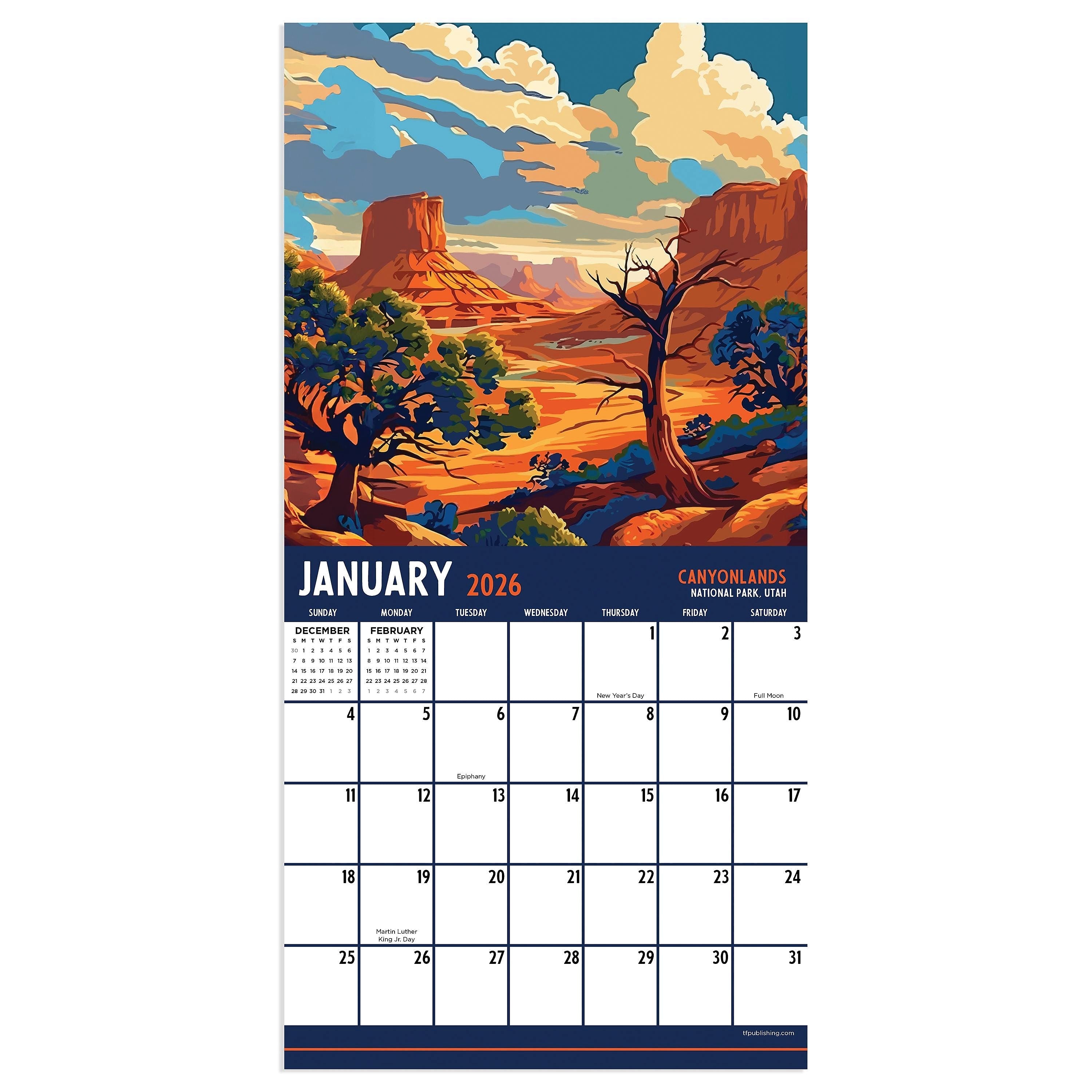 2026 TF Publishing 7" x 7" Monthly Wall Calendar, (26-2113)
