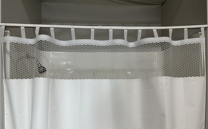 Gary Manufacturing PREA Compliant & Anti-Ligature White Vinyl Shower Curtains, 70" W x 72" L (STPSTDMHCFST)