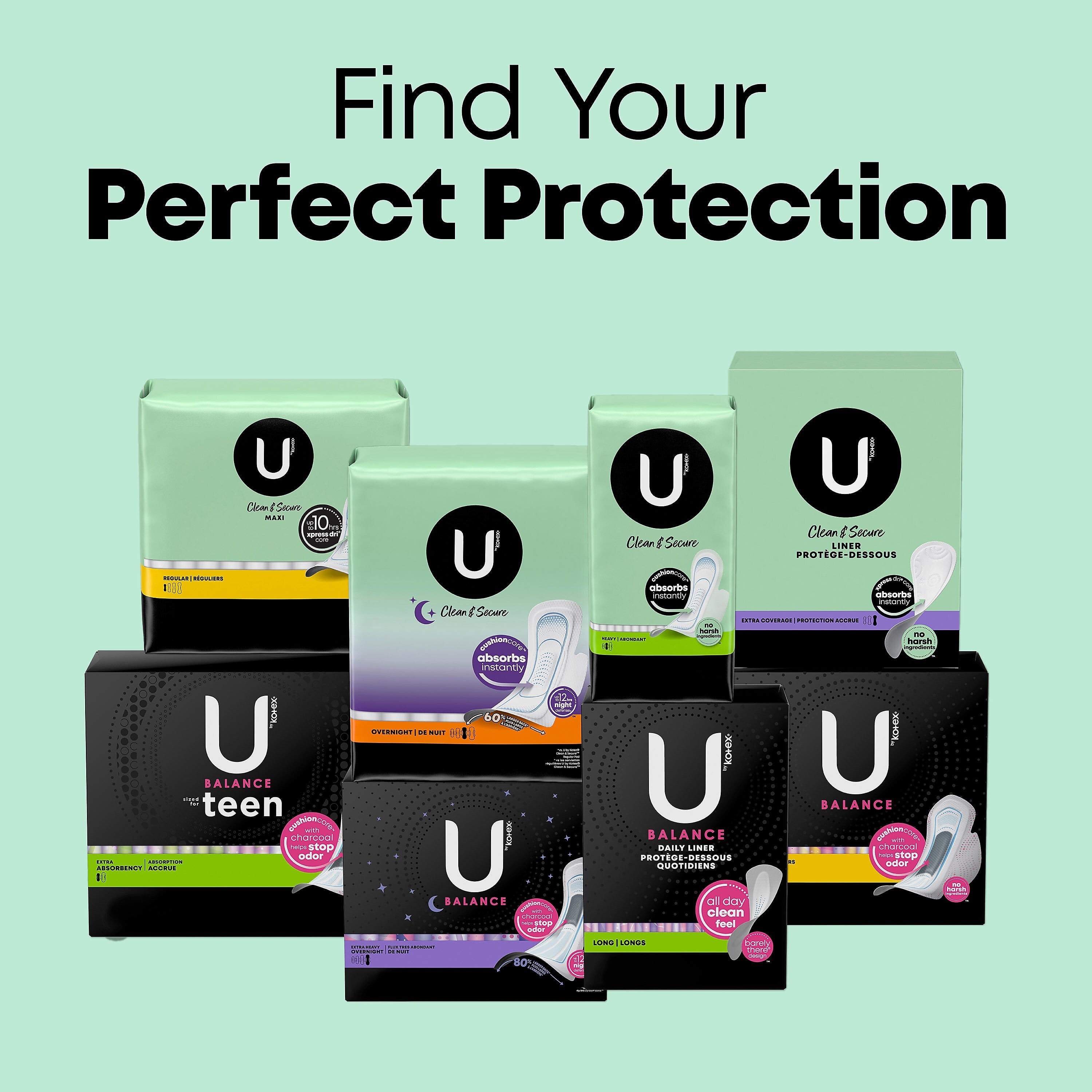 U by Kotex Security Regular Ultra thin Pad with Wings, Unscented, 36/Pack (53631)