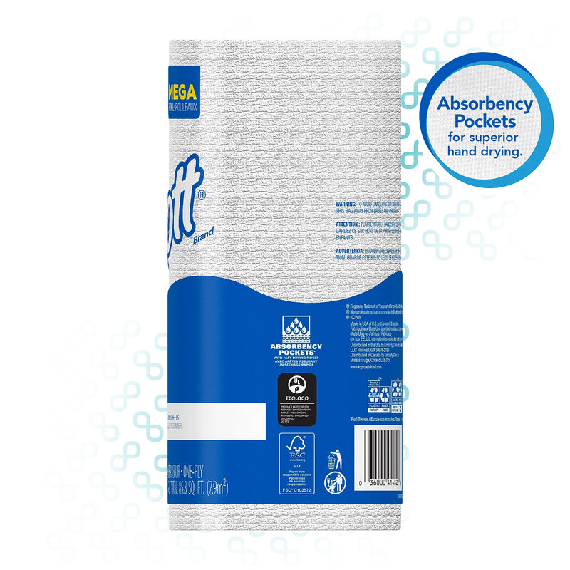 Scott Recycled Paper Towels, 1-ply, 128 Sheets/Roll, 20 Rolls/Pack (41482)