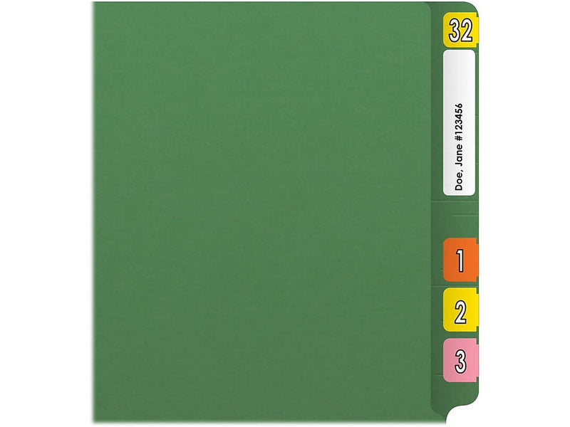Medical Arts Press Reinforced End Tab File Folder, Straight Cut, Letter-Size, Green, 50/Box (S-01501-GRN)
