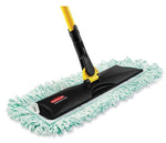 Rubbermaid HYGEN Dust Mop Heads With Fringe, Green, 60 in., Microfiber, Cut-End (RCPQ460GRE)