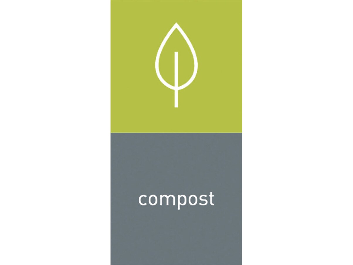 simplehuman Compost Magnetic Sorting Label, 8" x 4", Green/Gray, 2/Pack (KT1176)