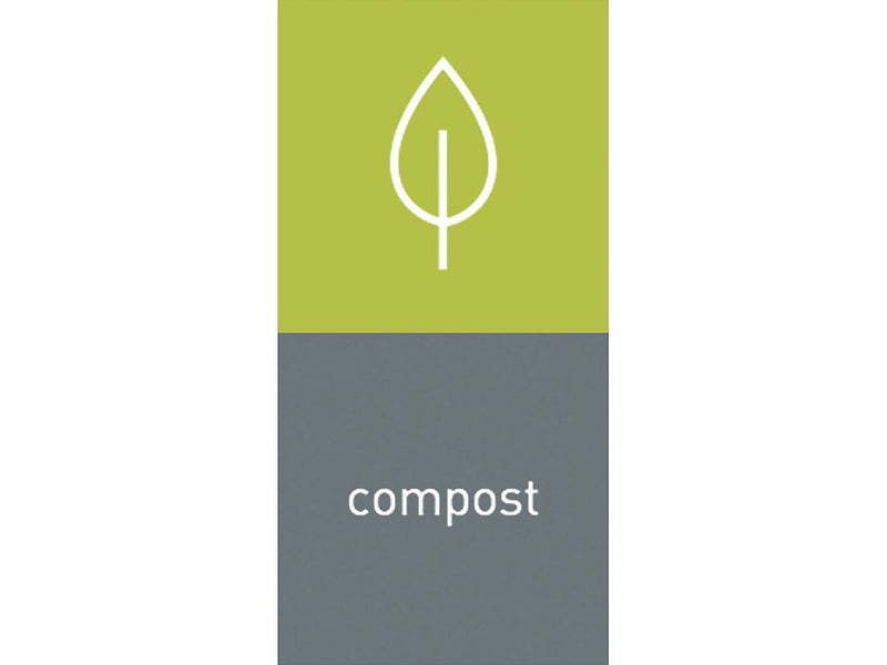 simplehuman Compost Magnetic Sorting Label, 8" x 4", Green/Gray, 2/Pack (KT1176)