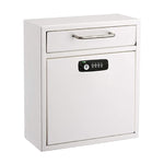 AdirOffice Steel Large Wall Mounted Interoffice Mailbox Drop Box, Combination Lock, White (631-04-WHI-KC)