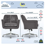 Serta Style Ashland Fabric Swivel Computer and Desk Chair, Graphite (47140B)