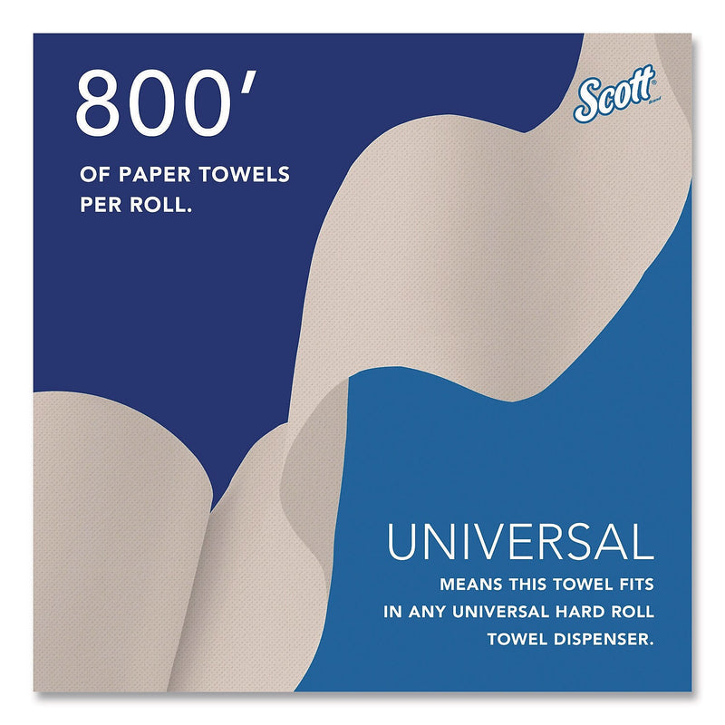 Scott Essential Recycled Hardwound Paper Towels, 1-Ply, 800 ft./Roll, 6 Rolls/Carton (56758)